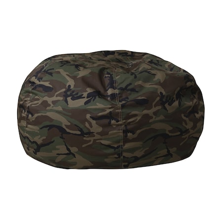 Flash Furniture Bean Bag Chair, 42 in W 42" L 19" H DG-BEAN-LARGE-CAMO-GG